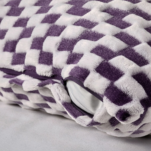 BLÅSKATA Cushion cover, purple/patterned, 50x50 cm