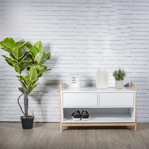 Shoe Cabinet Copenhagen, white/natural