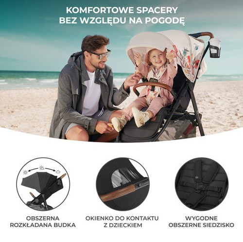 Kinderkraft Stroller Buggy Pushchair Grande Plus, pink, 0-22kg