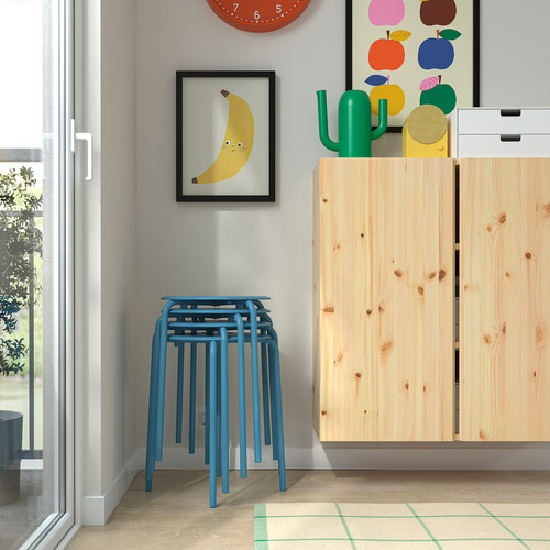 MARIUS Stool, blue, 45 cm