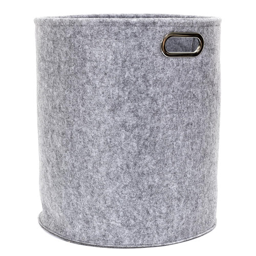 Felt Boxes Set of 2pcs, round, grey