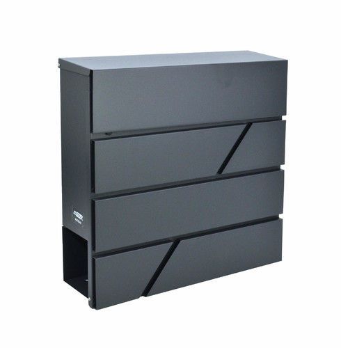 Modern Wall-Mount Letterbox, Anthracite, 370x370x105mm