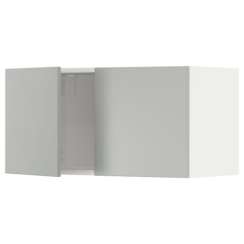 METOD Wall cabinet with 2 doors, white/Havstorp light grey, 80x40 cm