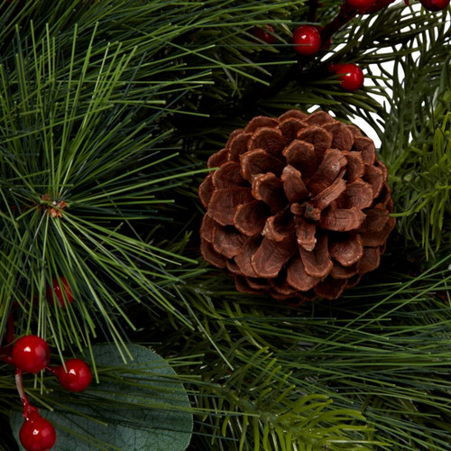 Table Garland Decoration with Rowan Berries and Pine Cones
