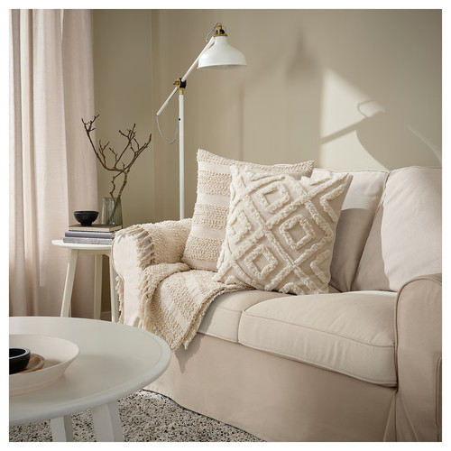 EKGULDMAL Cushion cover, geometric natural, 50x50 cm