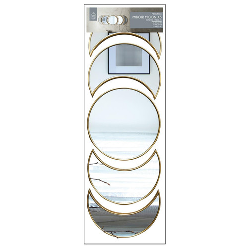 Set of 5 Mirrors Moon, gold