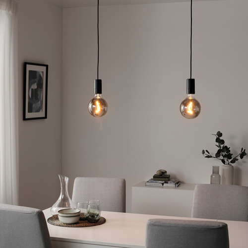 MOLNART LED bulb E27 140 lumen, globe grey clear glass, 125 mm