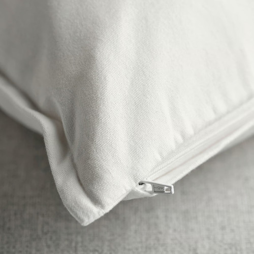 FACELIOR Cushion cover, white/embroidery dark orange, 50x50 cm