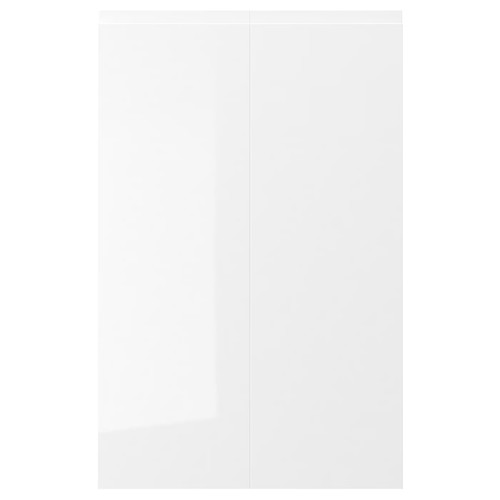 VOXTORP 2-p door f corner base cabinet set, right-hand/high-gloss white, 25x80 cm