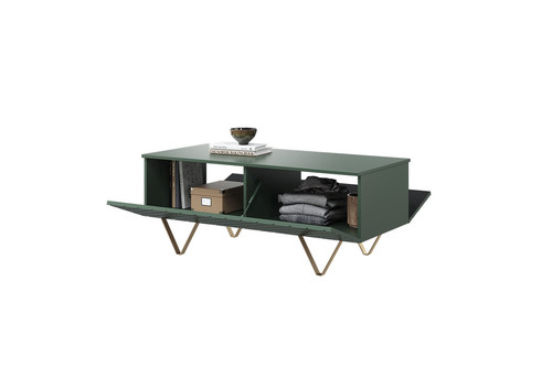 Coffee Table with Storage Scalia 120, matt labrador/gold legs