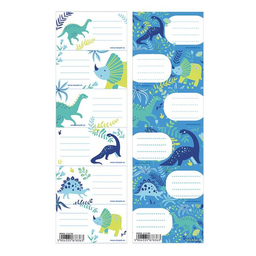 Label Stickers for Notebooks 25pcs Dino, assorted