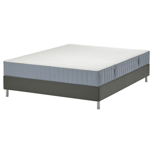 LYNGÖR Divan bed, Valevåg firm/light blue dark grey, 140x200 cm