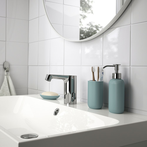 EKOLN Toothbrush holder, light grey-turquoise