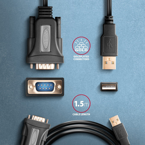 AXAGON ADS-1PQN Advanced Adapter FTDI USB 2.0 > RS-232 serial