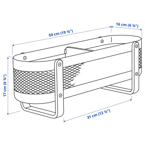 RISATORP Desk organiser, white, 50x16x17 cm