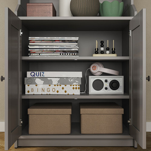 HAUGA Storage combination, grey, 139x46x199 cm