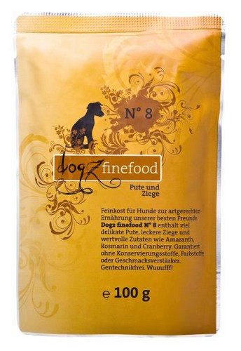 Dogz Finefood N.08 Turkey & Goat Wet Food 100g