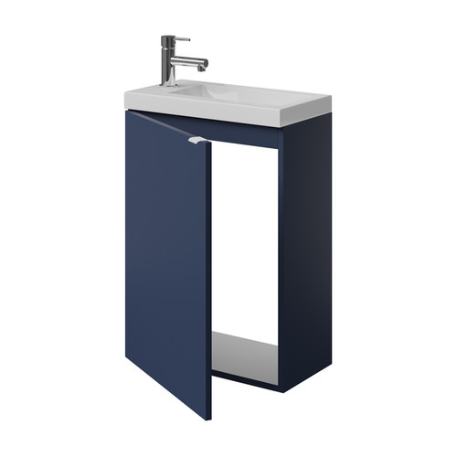 Goodhome Wall-mounted Basin Cabinet Imandra 44cm, matt dark blue