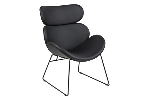 Armchair Cazar, faux leather, black