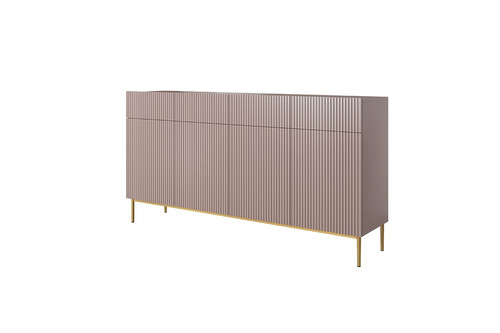 Cabinet with 4 Doors & 4 Drawers Nicole 200cm, antique pink, gold legs