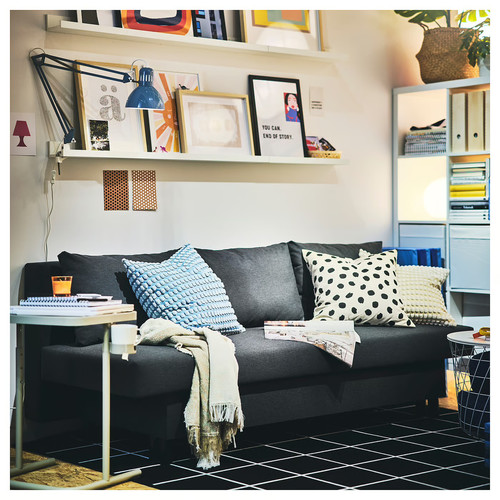 ÄLVDALEN 3-seat sofa-bed, Knisa dark grey