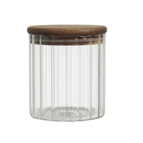 Glass Storage Jar with Acacia Lid 500ml