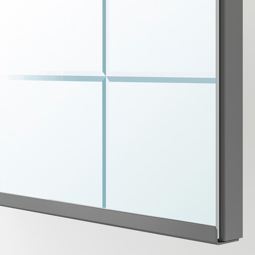 KAMMARTORP Mirror door w soft closing hinges, white, 50x195 cm