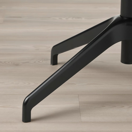 FJÄLLBERGET Conference chair, black stained ash veneer, Gunnared dark grey