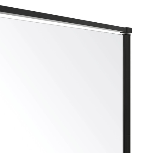 GoodHome Shower Panel Wall Ezili 100 cm, black/transparent
