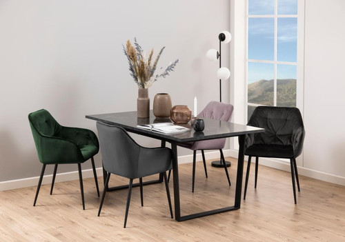 Chair Brooke, velvet, dark grey
