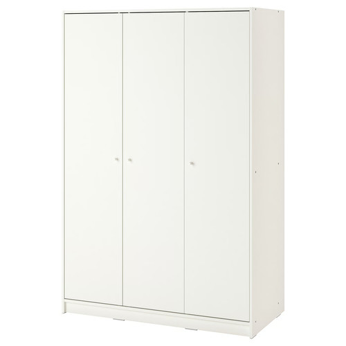 KLEPPSTAD Wardrobe with 3 doors, white, 117x176 cm