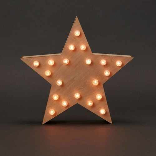 Christmas LED Decoration Star, wood