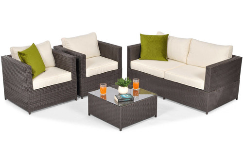 Outdoor Furniture Set MALAGA SET, brown