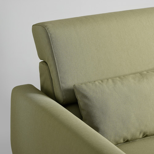 SLATORP 3-seat sofa with chaise longue, Vissle yellow-green