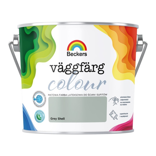 Beckers Matt Latex Paint Vaggfarg Colour 2.5l grey shell