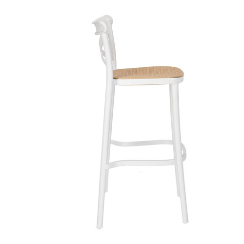 Bar Stool with Backrest Moreno, white