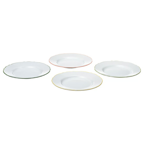 UPPLAGA Side plate, white/mixed colours, 22 cm