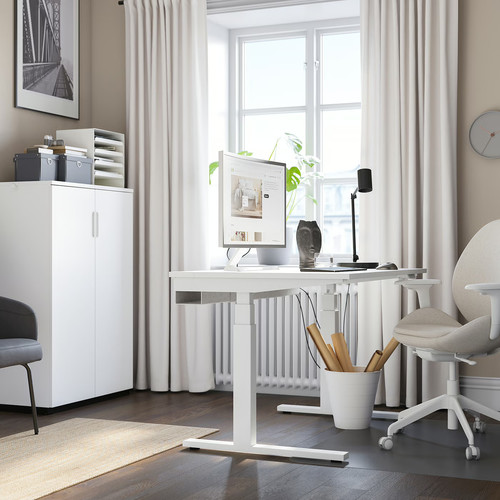 MITTZON Desk sit/stand, electric white, 120x60 cm