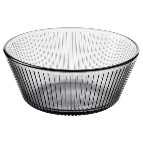 HAVSGÄDDA Bowl, stripe pattern/grey, 12 cm
