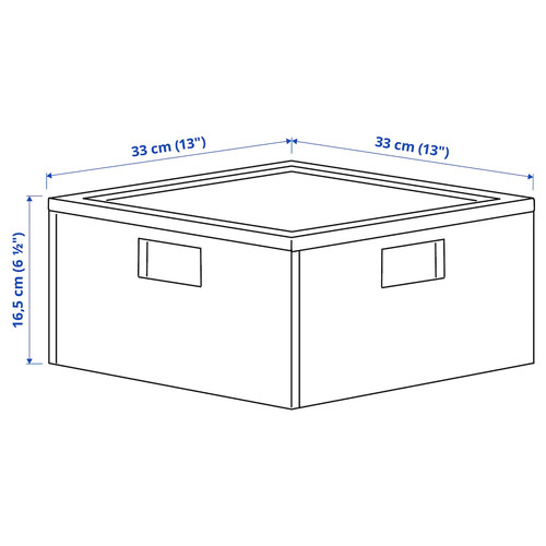 PANSARTAX Storage box with lid, transparent grey-blue, 33x33x16.5 cm