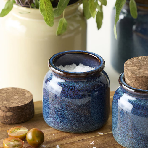 BRUGDHAJ Jar with lid, blue, 0.3 l