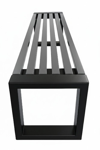 Architectural Metal Garden Bench Bold 150cm, black-grey