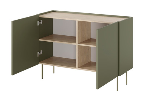 Two-Door Cabinet Desin 120, olive/nagano oak