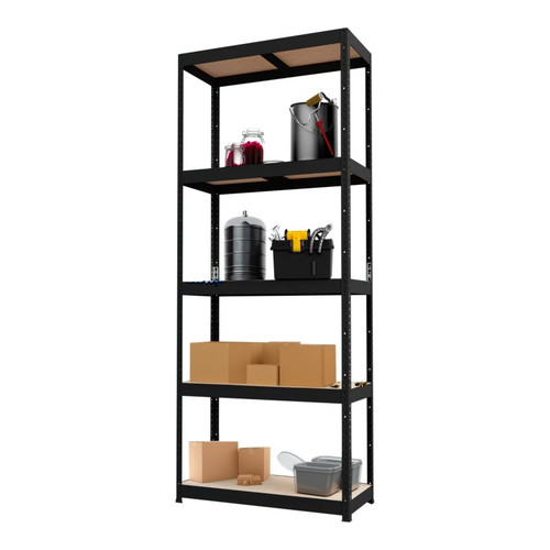 GoodHome Shelving Unit Ryle 179 x 75 x 35 cm 5 Shelves, black