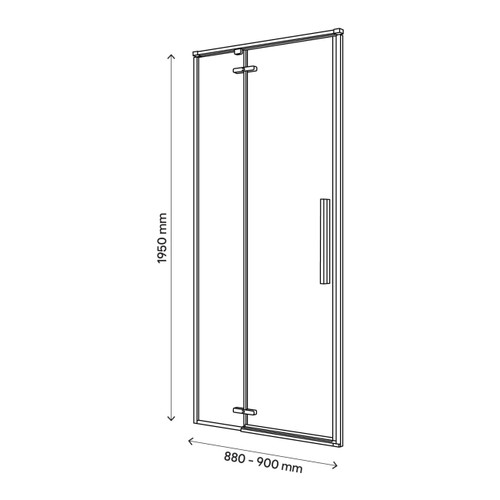 GoodHome Shower Door Ezili 90 cm, black/transparent