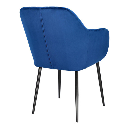 Upholstered Chair Emilia Velvet, 1pc, deep blue/black
