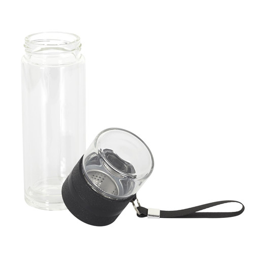 Double Wall Glass Bottle with Infuser