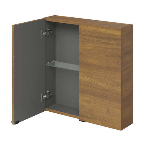 GoodHome Bathroom Cabinet Imandra 60 x 60 x 15 cm, walnut