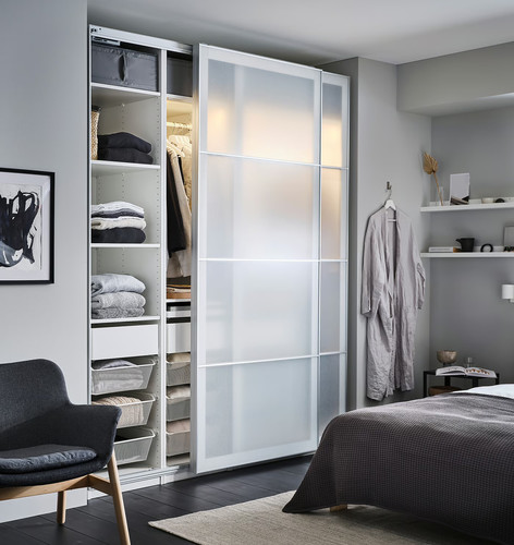 PAX 3 wardrobe frames, white, 200x35x201 cm
