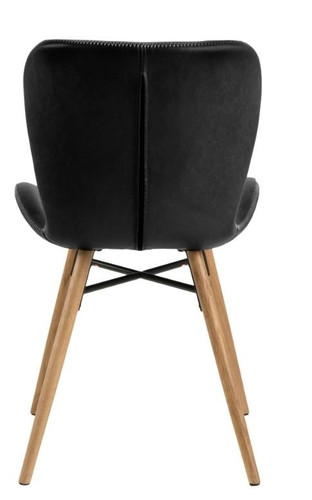 Chair Batilda Retro, faux leather, black